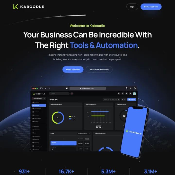 StackAura Kaboodle dashboard and automation website