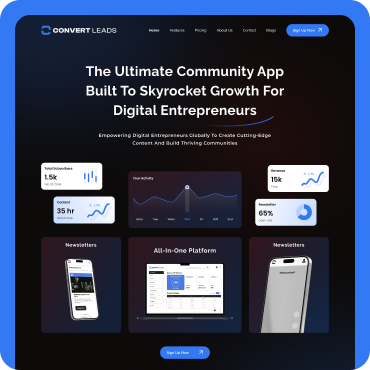 Mockup image of Convert-Leads Website which is made by Stackaura