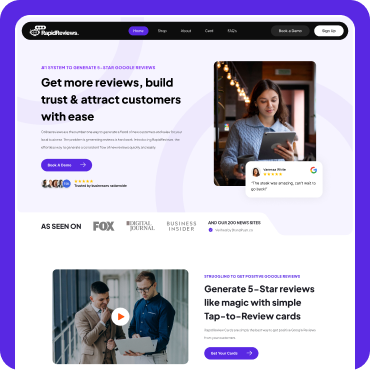 Mockup image of Rapid Reviews Website which is made by Stackaura