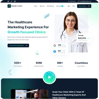 Mockup image of Brand Clinic website made by Stackaura