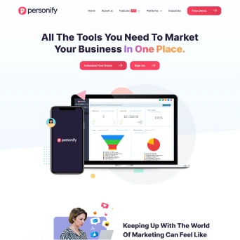 Mockup image of Personofy website made by Stackaura
