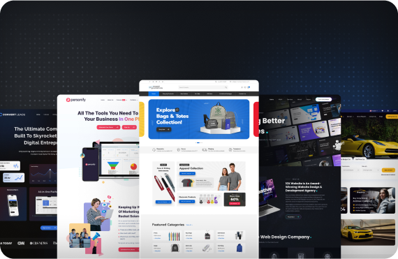 Mockup of landing pages made by Stackaura